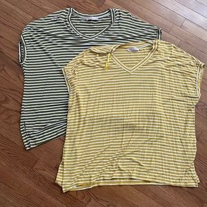 Oversized striped tee shirts